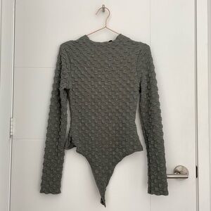 Green textured bodysuit